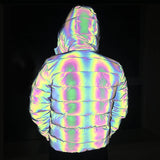 Dazzling Reflective Cotton-Padded Jacket And Thick Warm Cotton-Padded Coat, Men And Women With Night Padded Clothes-Outfit