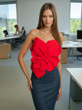 Sexy Babes Fashion Trend Top 2025 Summer New Three-Dimensional Flower Design High-End Bosom Vest
