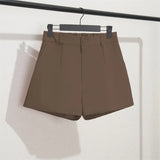 Shorts Women's Black Summer Thin 2025 New Loose High-Waist A Word Casual Broad-Legged Orange