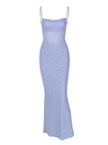 Backless Floral Print Bodycon Maxi Dress- Outfit