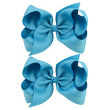 6'' Solid Color Grosgrain Ribbon Bows Hair Clips For Cute Girls Large Handmade Hairpins Barrettes Kids Hair