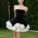 New Dress In Spring 2025 Princess Style Elegant Fresh Sweet Breast Three-Dimensional Flower Dress