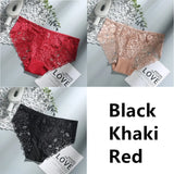 Sexy Low Waist Women's Underwear Lace Plus Size Seamless Panties Breathable Lingerie Female Briefs Solid Hollow