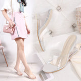 Zingj High Heels Women's New Korean Version Of Versatile Summer Women's Shoes A Word Buckle Simple Wedge Sandals