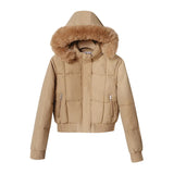 Cotton-Padded Clothes Female 2024 New Winter Add Velvet Add Thick Fashion Cotton-Padded Jacket Small Hooded Short Long-Sleeved Cotton Coat Coat-Outfit