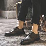 Zingj Men's Shoes Spring / Summer 2023 Business Formal Wear Leather Shoes Block Carved Flower Pointed Men's Leather Shoes