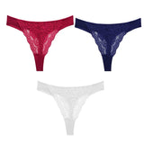 Sexy Lace G String Women's Thong Low-Waist Female Underpant Hollow Out Breathable Cotton Seamless G-String Underwear