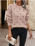 Point T-Shirt With Long-Sleeved Knitted Jersey Temperament Elegant Loose