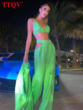 Sexy Slim Hollow Out Trouser Suits Fashion Green Pants Set Bodycon Long Sleeve Blazer With Bra 3 Piece Sets Womens