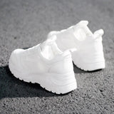Dad Shoes Women 2025 New Spring And Summer Net Surface Hollow Breathable Students Thick Bottom Increase Leisure Small White Shoes Female