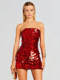 High-End Women's New Sexy Smear Squin Dress High-End Temperament Ass Dress Evening Dress