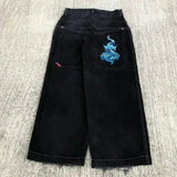 Zingj Wide-Leg Jeans Men Y2K Hip-Hop Harajuku High-Quality Street Rest 1215-1-Outfit