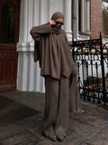 Sense Sweater Set (Without Neck) High-Collar Knitted Sweater Knitted Retro Loose