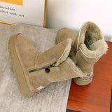 Skin Version~Northeast Snow Boots Women 2025 New Winter Mid-Slip Anti-Slip Thick Bottom Plus Velvet Thick Cotton