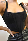 sale !! High Quality Corset Top Y2k Women Lined House of Cb Top Bone Sexy Top Coffee Female Crop Top For Party
