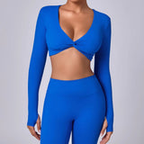Zingj Show Chest Yoga Sports Top Set Fingers High Elasticity Sense Of Running Fast Dry Yoga Fitness Long Sleeve Women-Outfit