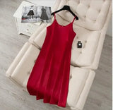 2022 Summer Women Long Satin Slip Dress Spaghetti Strap Elegant Lady Sexy Satin Party Dress Plus Size
