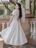 Summer New Women Fashion Elegant Prom Midi Dresses Vintage Princess Female Evening Party A Line Clothes