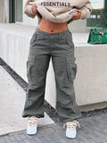 Cargo Pants Baggy Jeans Women Overalls Fashion 90s Streetwear Big Pockets Wide Leg High Waist Loose Y2k Grunge