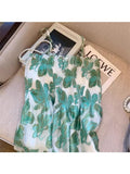 Spaghetti Strap Dress Women Vintage Sweet Flower Print Korean Fairy Dress Y2k Beach Party Princess Vestidos Summer