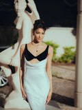 Black Bralette Satin Sleeveless Maxi Dress- Outfit
