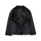 Women's Thick Lamb Fur Black Coat Women's Winter 2025 New