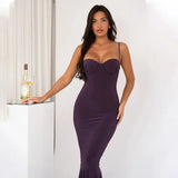 Solid Long Flared Two-piece Crop Sleeve Midi Dress- Outfit