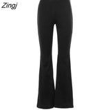 Pants Women Pure Simple Daily All-match Sexy Korean Style Hot Girls Basic Summer Flare Trousers Trendy Leisure Slim