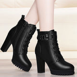 New 2025 Martin Boots Thick Heel Short Tube Women's Fashion