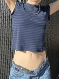 Vintage Striped Baby Crop Top- Outfit