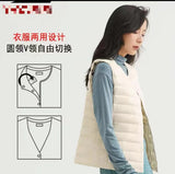 Hot Style Autumn Winter New Down Vest Female Thin And Short Money Without Collar Vest Fashion Portable Coat Slim Tide-Outfit