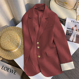 Spring Dress New High-End Design Blue Suit Jacket Women Korean Oceanic Korean Version Of Casual Suit