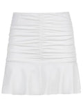 Ruched Ruffle Mini Skirt- Outfit