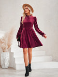 2025 Winter New Women's Casual High Collar Velvet Solid Color Waist