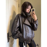 Heavy Industry Pu Leather Jacket Autumn Sweet Cool Hot Babes Oversize Premium Locomotive