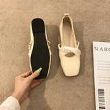 Zingj Wind Gentle Single Shoes Flat With Small Skirt Bean Shoes Fairy Ladle Shoes Spring And Summer New All-Match Grandma Shoes-Outfit
