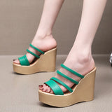Plop And Ultra-High Heel Waterproof Table Pine Cake Thick Bottom Fish Mouth Sandals Night Shop Sexy Transparent With Fashion Slippers