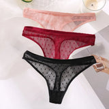 G-String Sexy Mesh Transparent Lace Panties Women Underwear Pantys Low-Waist Female Underpants Perspective Briefs