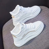 High Help Small White Shoes 2025 Spring And Autumn New Burst Students Show High Thin Sports