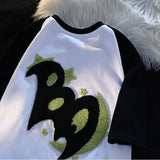 Stitching Letters Embroidered Short-Sleeved T-shirt Women 2023 New Summer Y2K Street Casual Loose Couple Round