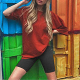 Solid Outfits Women's Two Piece Suit with Belt Home Loose Sports Tracksuits Fashion Bicycle Summer Hot Suit