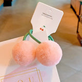 Pcs/lot Small Solid Double Fur Ball Elastic Hair Bands For Cute Girls Boutique Hair Ropes Ties Headwear Kids Hair