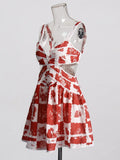 Fashion Temperament Dress Women's 2025 Summer Women's New Printed Dresses Empty Broken Flower Hanging