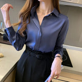 Women's Shirt Long Sleeve Fashion Woman Blouse 2023 Solid Top Female Shirts and Blouse Basic Ladies Tops OL Women