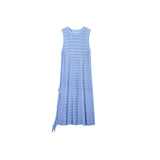 Zingj Summer Hollow-Out Knit Vest Knee-Out Dress Women's Pure Color Design Feeling Open Fork Middle Skirt-Outfit