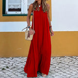 Spot Spring / Summer 2025 New Women's Fashion Sleeveless Neck Long Beach
