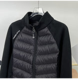 Autumn And Winter New White Duck Down Light Down Jacket Female Splice Stand Collar Outdoor Sports Yoga Clothing Short Coat Tide-Outfit