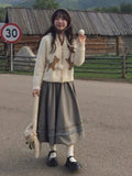 Aesthetic Streetwear Cartoon Knitted Hooded Cardigan Fashion Casual Women Zipper Coats Japanese Sweet All Match Loose
