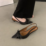 Version Of The Bow Tip Tip Heel High Heels 2025 New Spring And Summer Temperament Famous Slime Head Cold