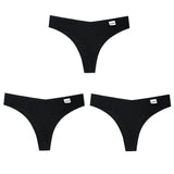 3Pcs/Lot V Waist Cotton G-String Thong Panties String Underwear Women Briefs Sexy Lingerie Pants Low-Rise Ladies